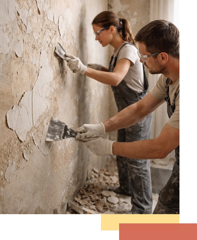 Снятие старой шпаклевки и подготовка поверхностей в Скопине
