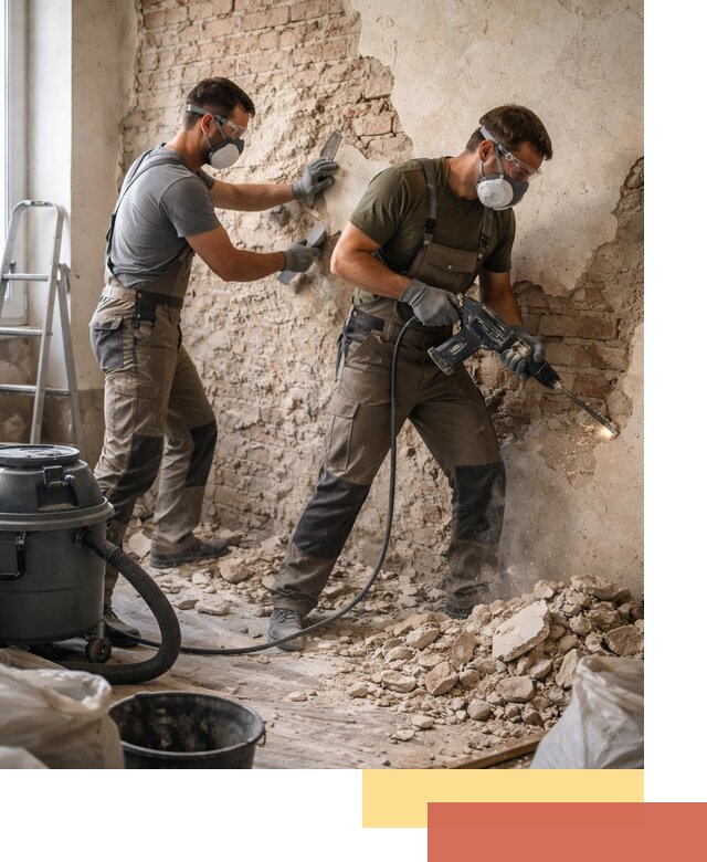 Демонтаж штукатурки со стен в Скопине быстро и аккуратно