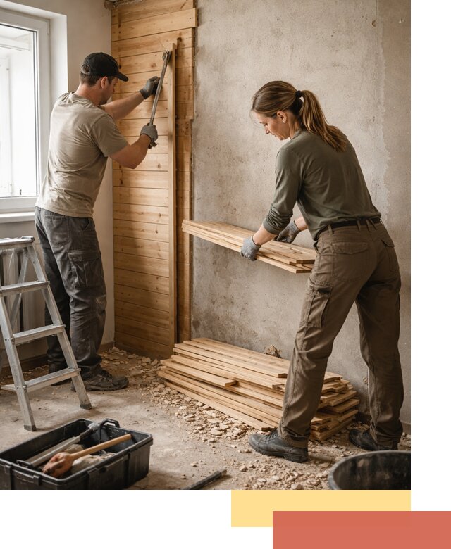 Демонтаж вагонки со стен в Скопине — профессиональный демонтаж