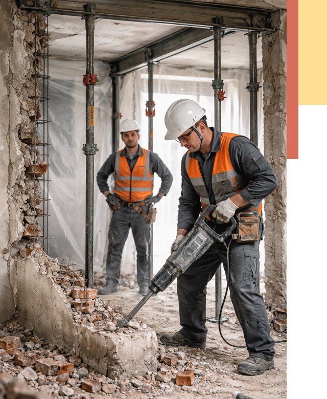 Снос несущих стен в Скопине от 10682 руб. — демонтаж несущей стены под ключ | ОТДЕЛОЧНИК-Скп