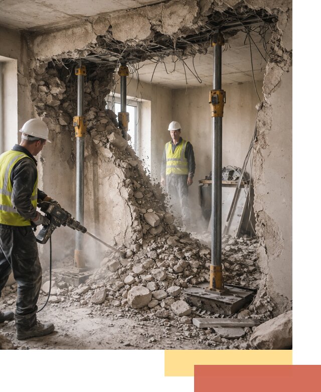 Снос несущих стен в Скопине с гарантией безопасности и качества