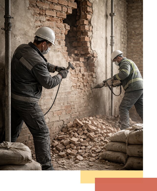 Демонтаж кирпичных стен в Скопине быстро и безопасно