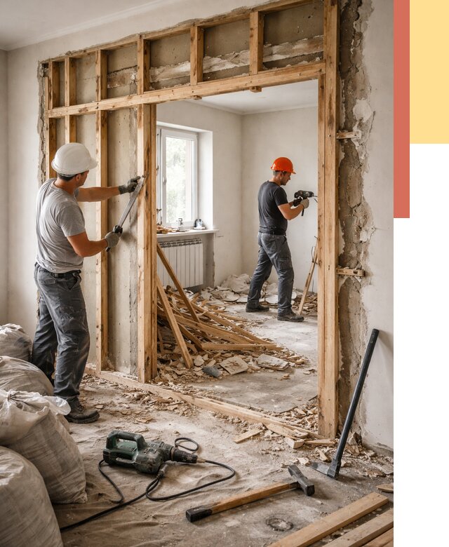 Демонтаж деревянных перегородок в Скопине от 3335 руб. — быстро и недорого | ОТДЕЛОЧНИК-Скп