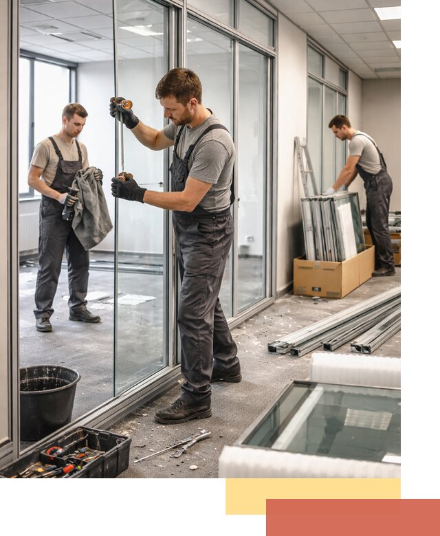 Демонтаж стеклянных перегородок в Скопине быстро и безопасно