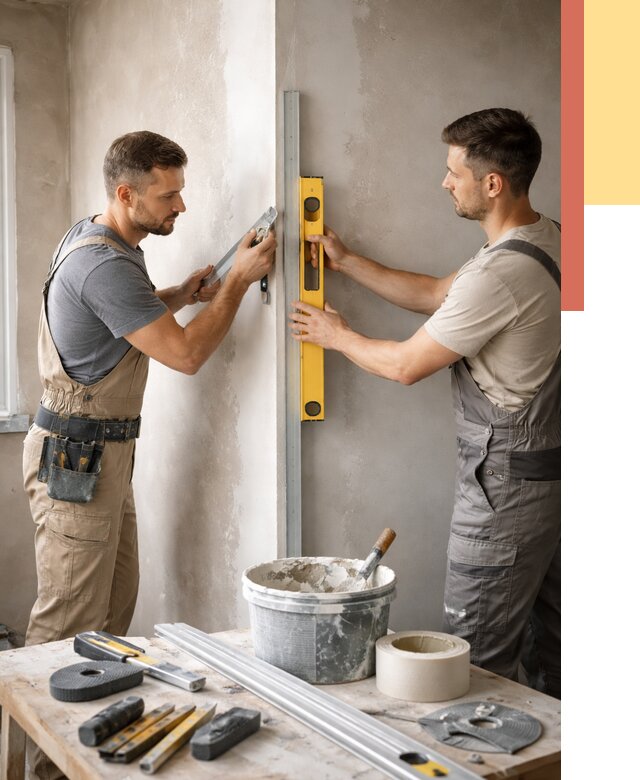 Выведение углов стен в Скопине от 1928 руб. быстро и недорого | ОТДЕЛОЧНИК-Скп