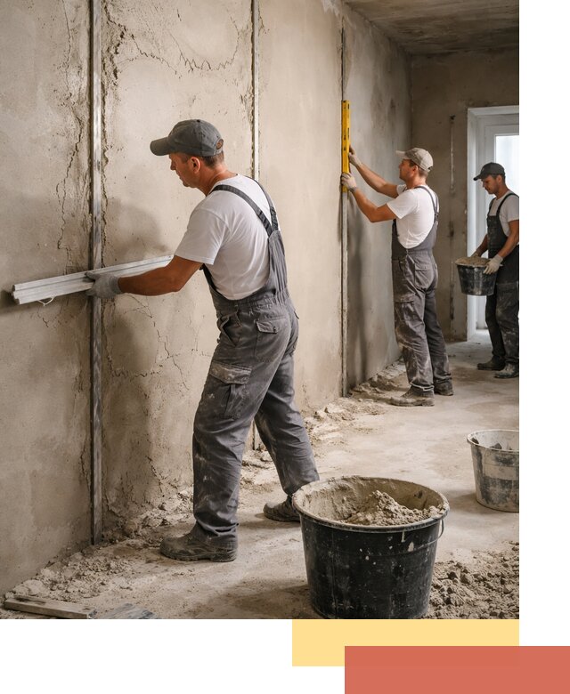 Штукатурка стен по маякам в Скопине — точная и ровная поверхность