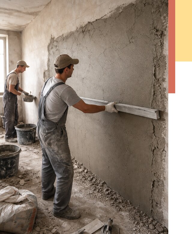 Цементная штукатурка стен в Скопине от 4689 руб/м2 — быстро и недорого | ОТДЕЛОЧНИК-Скп