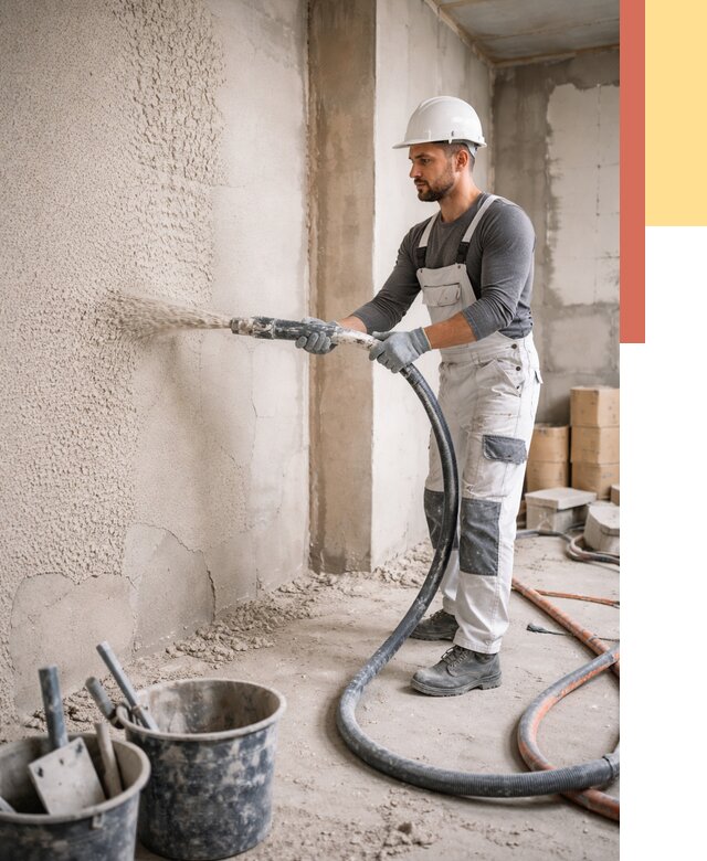 Машинная штукатурка стен в Скопине под ключ от 6774 руб./м2 | ОТДЕЛОЧНИК-Скп