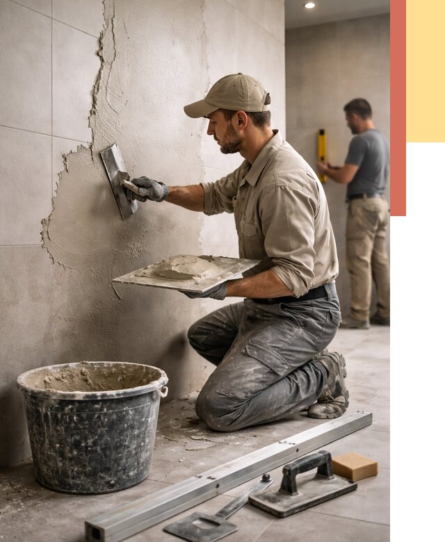 Штукатурка стен в ванной в Скопине от 4689 руб./м² — выравнивание под ключ | ОТДЕЛОЧНИК-Скп