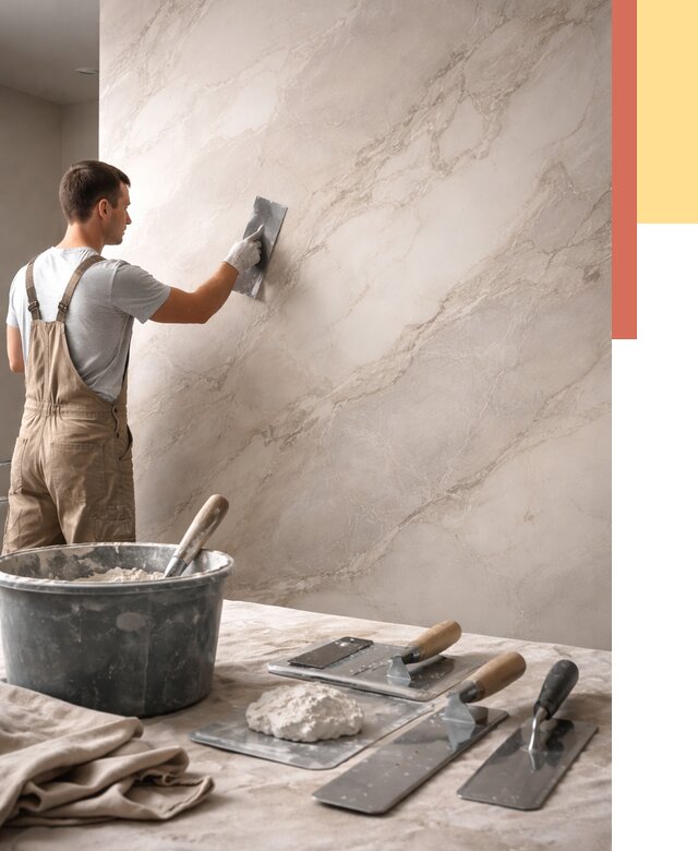 Декоративная штукатурка под мрамор в Скопине от 2918 руб./м² — быстро и недорого | ОТДЕЛОЧНИК-Скп