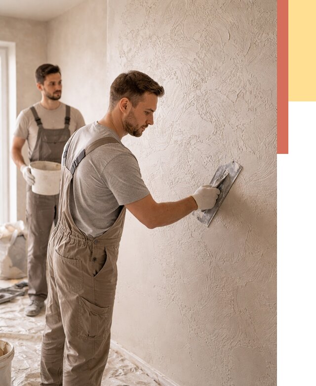 Фактурная штукатурка стен в Скопине от 4377 руб./м² — заказать под ключ | ОТДЕЛОЧНИК-Скп