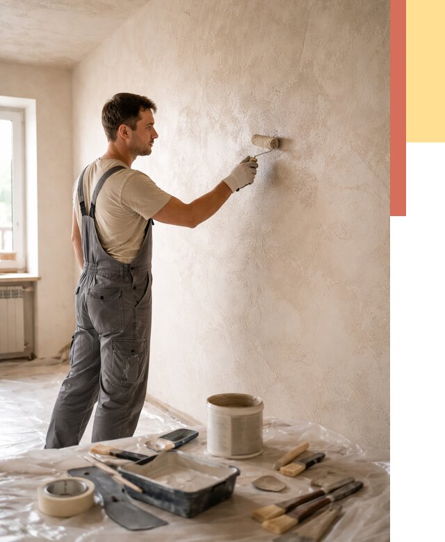 Нанесение лессирующей краски по декоративке в Скопине от 1824 руб. | ОТДЕЛОЧНИК-Скп