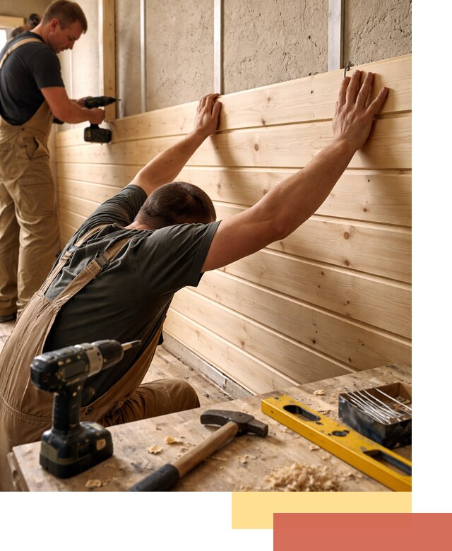 Монтаж деревянной вагонки на стены в Скопине быстро и качественно