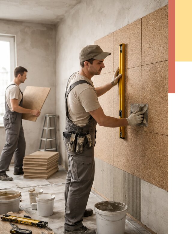 Монтаж пробковых панелей на стены в Скопине от 3647 руб. — ОТДЕЛОЧНИК-Скп