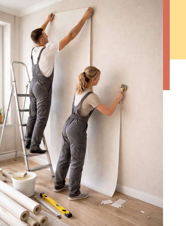 Поклейка флизелиновых обоев в Скопине от 6253 руб. | Быстро и недорого — ОТДЕЛОЧНИК-Скп