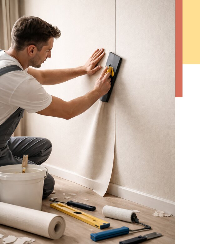 Поклейка виниловых обоев в Скопине от 4689 руб. | Быстро и недорого — ОТДЕЛОЧНИК-Скп