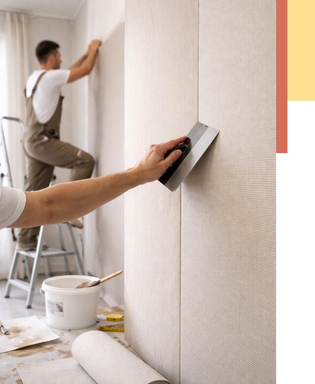 Поклейка текстильных обоев в Скопине от 4689 руб. под ключ | ОТДЕЛОЧНИК-Скп