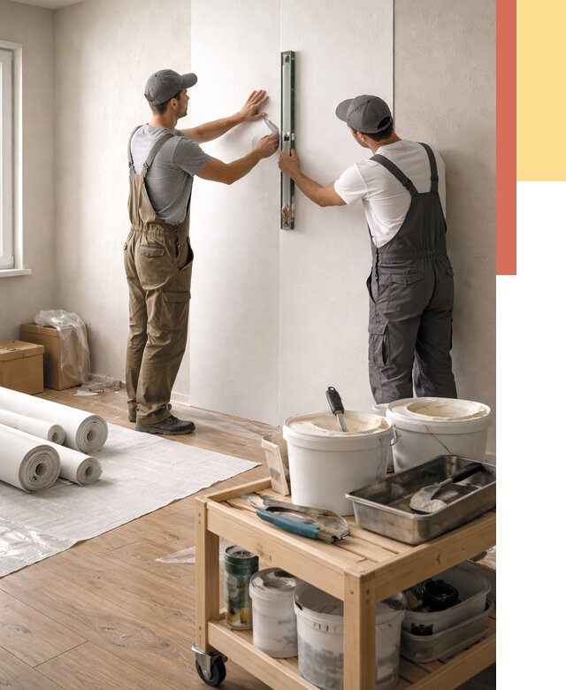 Поклейка стеклообоев в Скопине от 6774 руб. за м2 — быстро и недорого | ОТДЕЛОЧНИК-Скп