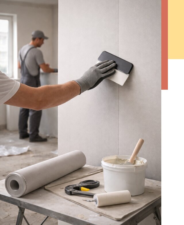 Поклейка обоев под покраску в Скопине от 3647 руб. за м2 | ОТДЕЛОЧНИК-Скп