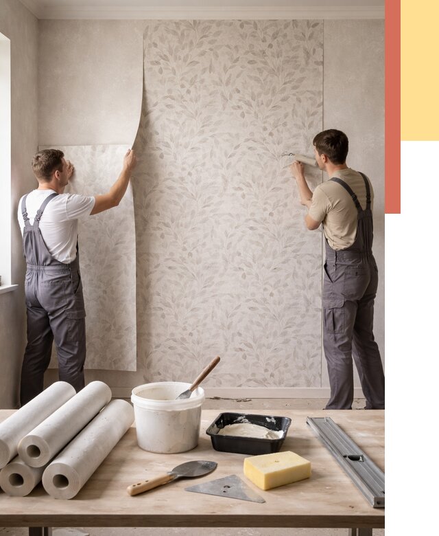 Поклейка обоев с подбором рисунка в Скопине от 3647 руб. | ОТДЕЛОЧНИК-Скп - быстро и недорого