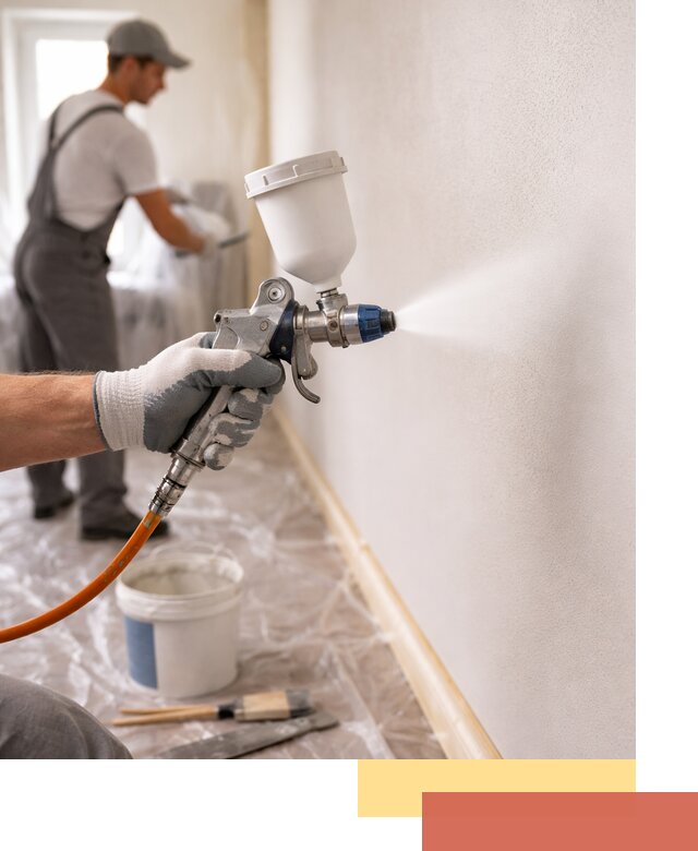 Покраска стен краскопультом в Скопине быстро и качественно