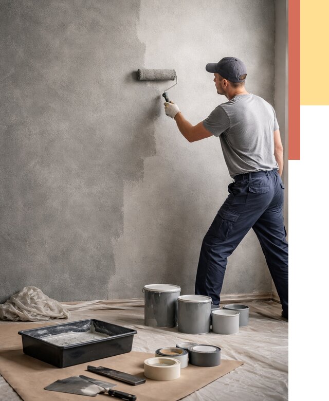 Покраска стен под бетон в Скопине от 677 руб. за м2 — быстро и недорого | ОТДЕЛОЧНИК-Скп