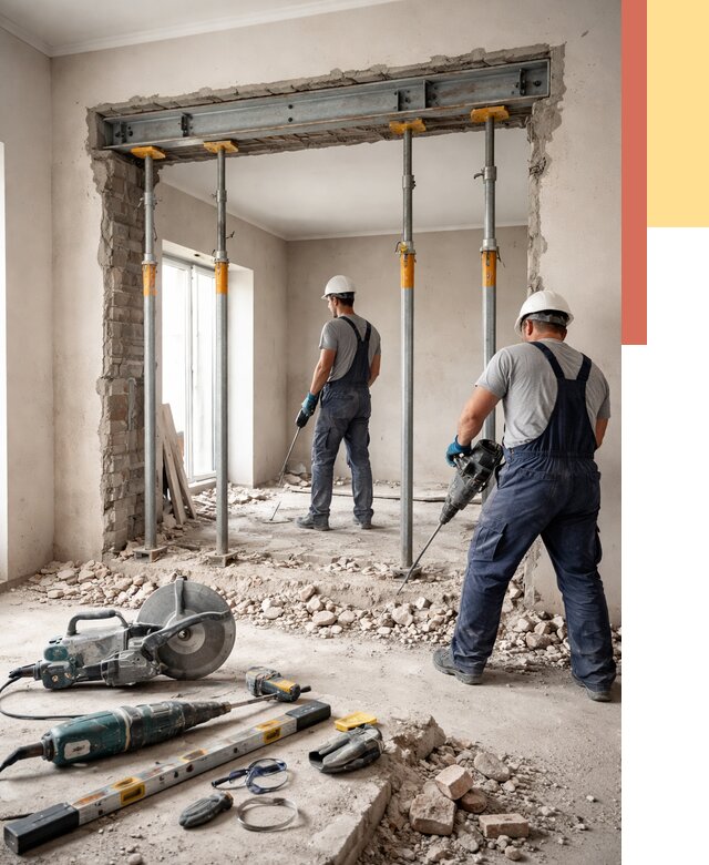 Прорезка проема в стене в Скопине от 4689 руб. — быстро и недорого | ОТДЕЛОЧНИК-Скп