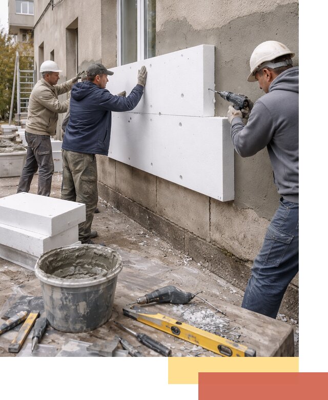 Утепление наружных стен пенопластом в Скопине