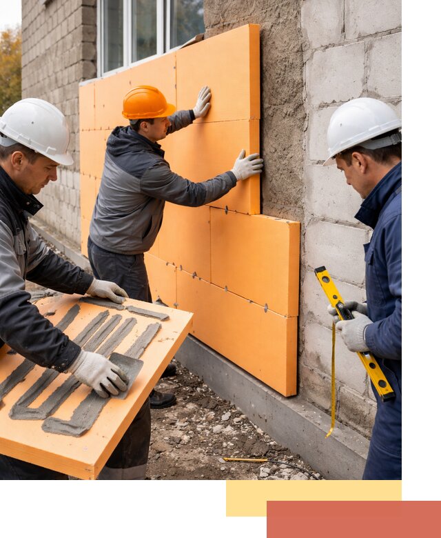 Утепление фасада пеноплексом под ключ в Скопине