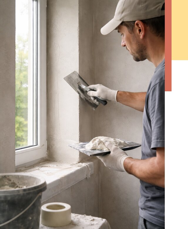 Штукатурка откосов в Скопине от 4689 руб/м² — услуги и выравнивание под ключ | ОТДЕЛОЧНИК-Скп