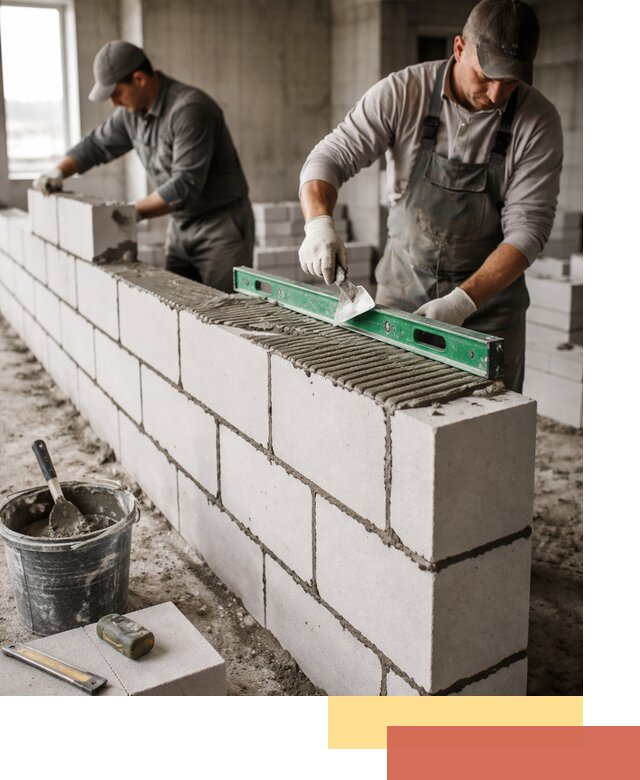 Кладка перегородок из газобетона в Скопине быстро и качественно