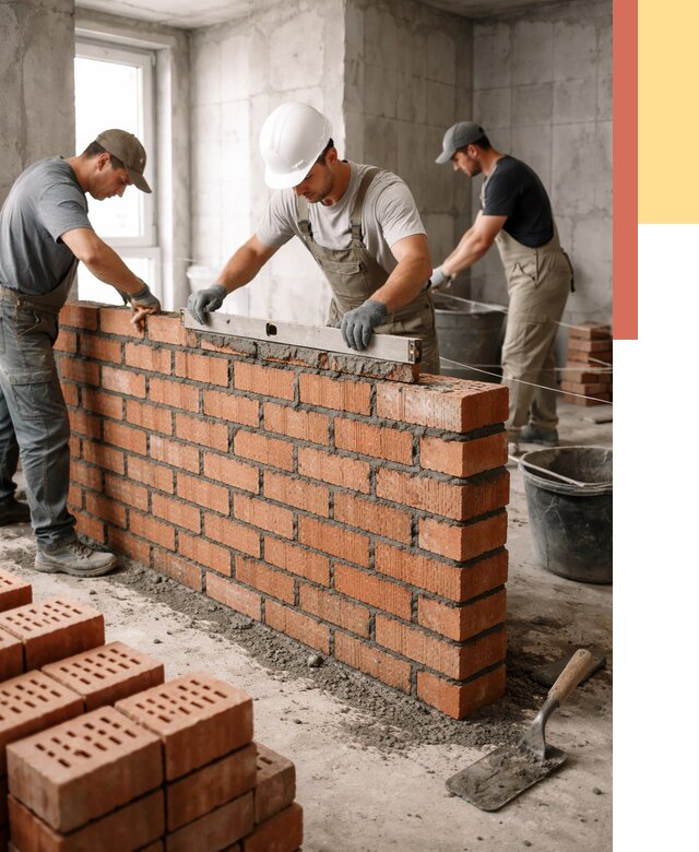 Кладка перегородок из кирпича в Скопине от 3647 руб. за м² | ОТДЕЛОЧНИК-Скп