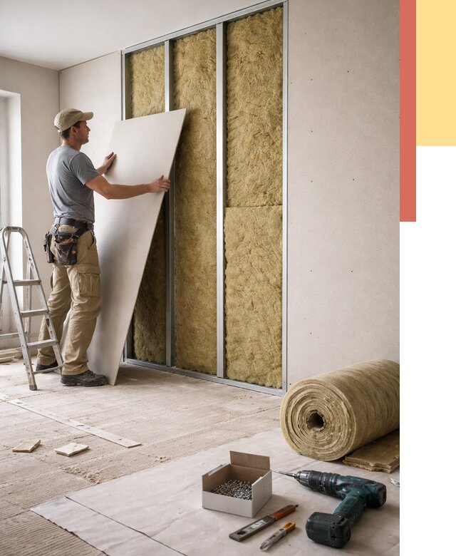 Перегородка из гипсокартона с шумоизоляцией в Скопине от 3251 руб. | ОТДЕЛОЧНИК-Скп