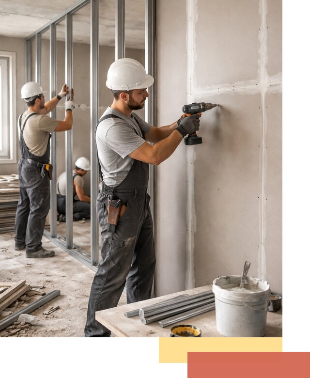 Перегородки из огнестойкого гипсокартона в Скопине под ключ