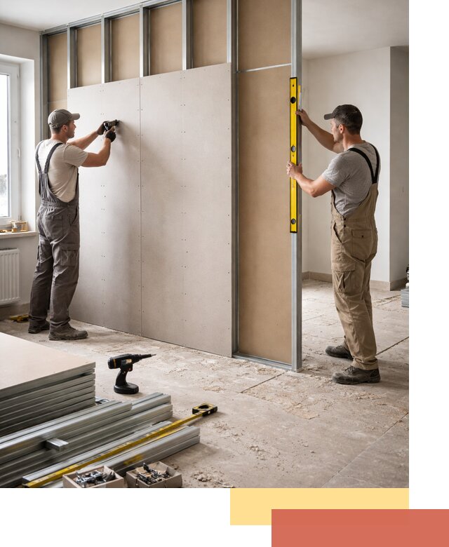 Зонирующая перегородка из гипсокартона под ключ в Скопине