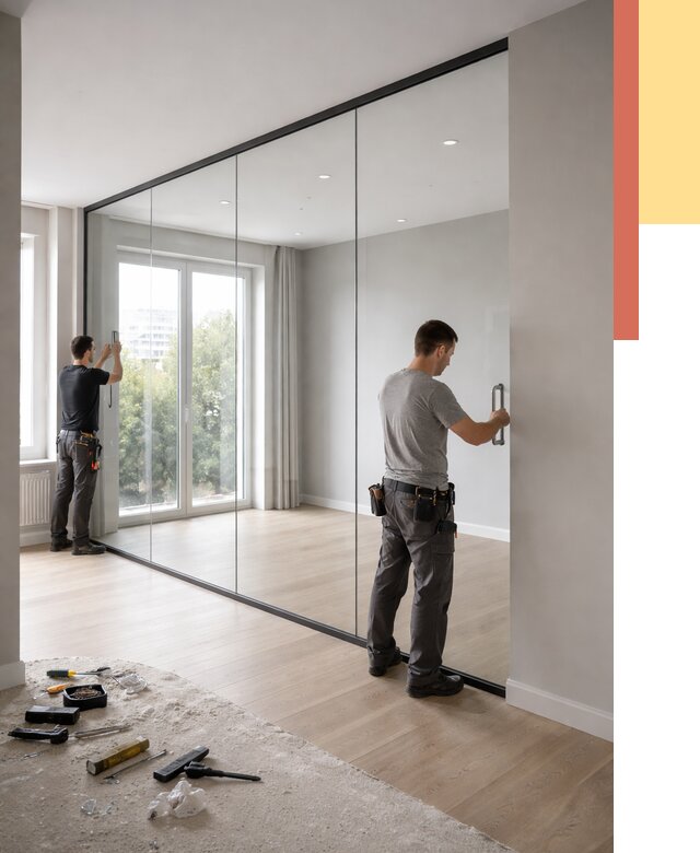 Изготовление стеклянных перегородок в Скопине от 12870 руб. под ключ | ОТДЕЛОЧНИК-Скп