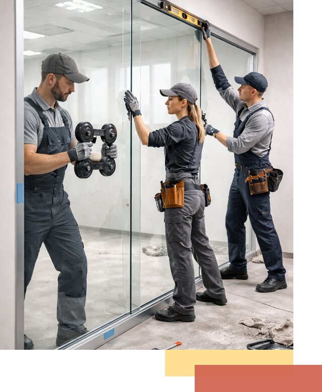 Профессиональный монтаж стеклянных перегородок в Скопине