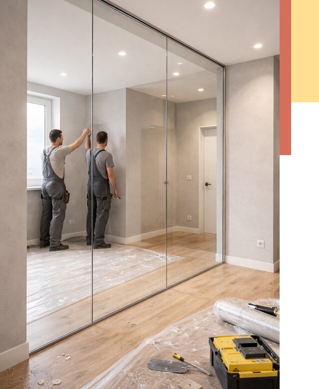 Безрамные стеклянные перегородки в Скопине — монтаж от 9900 руб. | ОТДЕЛОЧНИК-Скп