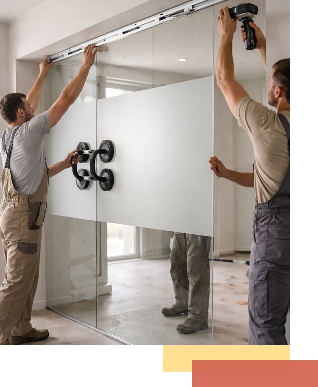 Матовые стеклянные перегородки под ключ в Скопине