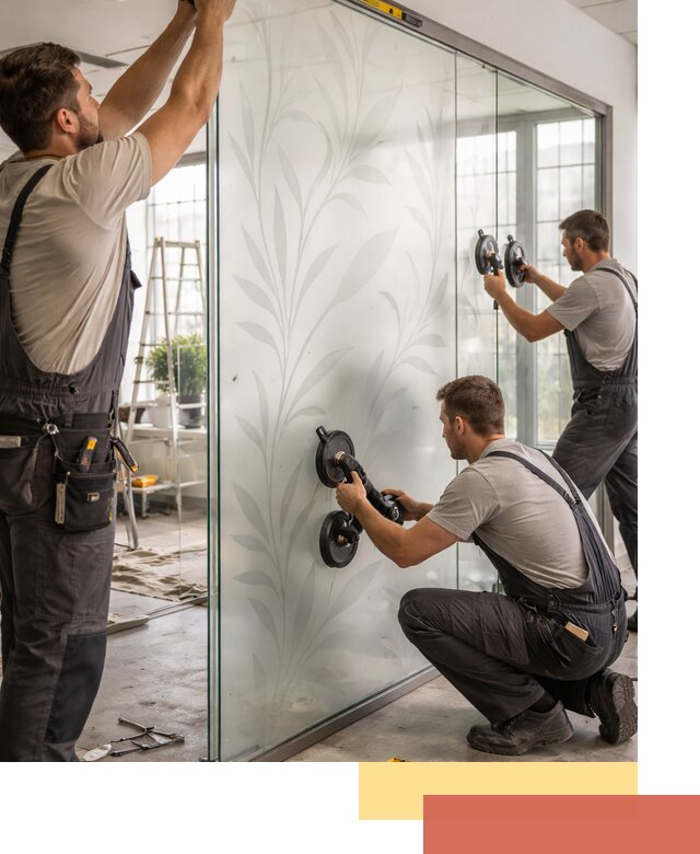 Стеклянные перегородки с рисунком на заказ в Скопине