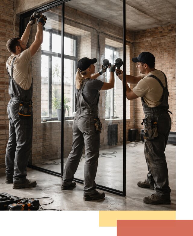 Стеклянные перегородки лофт — изготовление и монтаж в Скопине