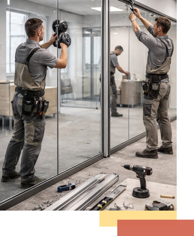 Стеклянные офисные перегородки под ключ в Скопине