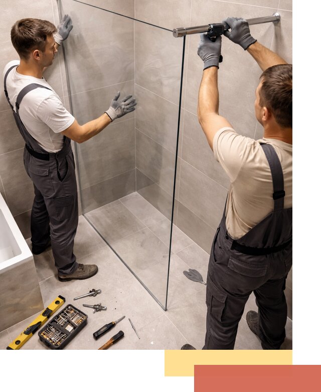 Стеклянные перегородки для душа в Скопине — изготовление и монтаж