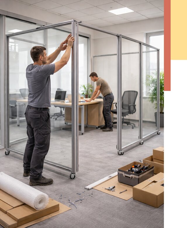 Мобильные офисные перегородки в Скопине от 13026 руб. — установка под ключ | ОТДЕЛОЧНИК-Скп