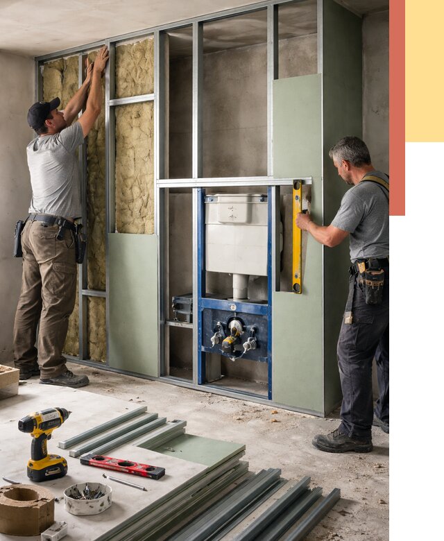 Установка сантехнических перегородок в Скопине от 8858 руб. | ОТДЕЛОЧНИК-Скп