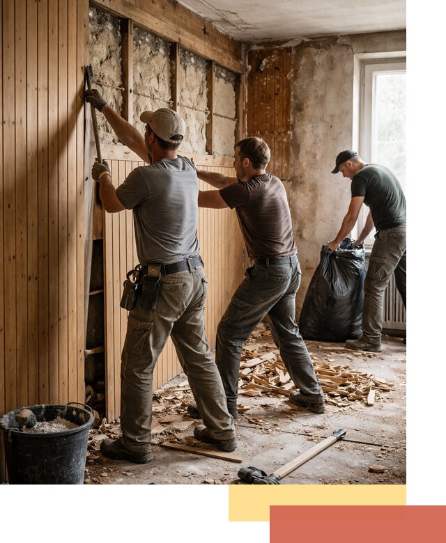 Демонтаж вагонки и вывоз материалов в Скопине