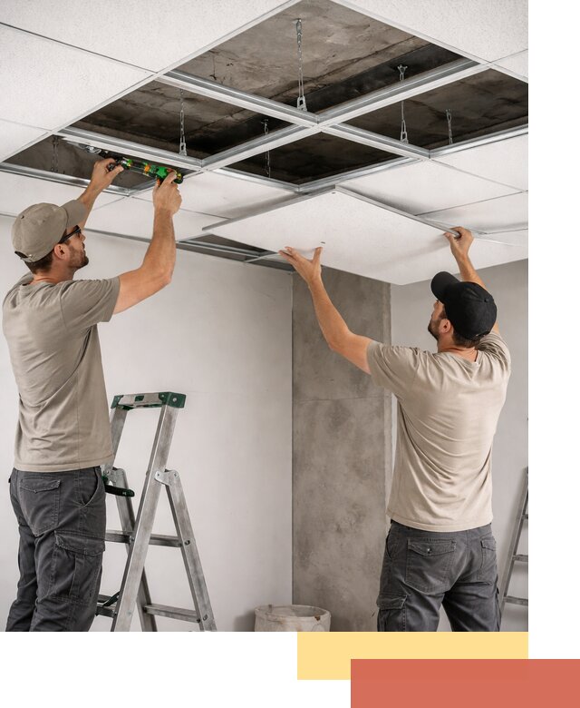 Монтаж потолка Армстронг под ключ в Скопине