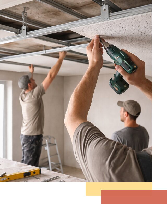 Монтаж акустического потолка в Скопине под ключ