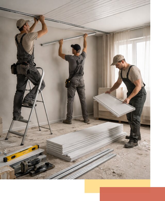 Монтаж потолка из ПВХ панелей в Скопине оперативно и качественно