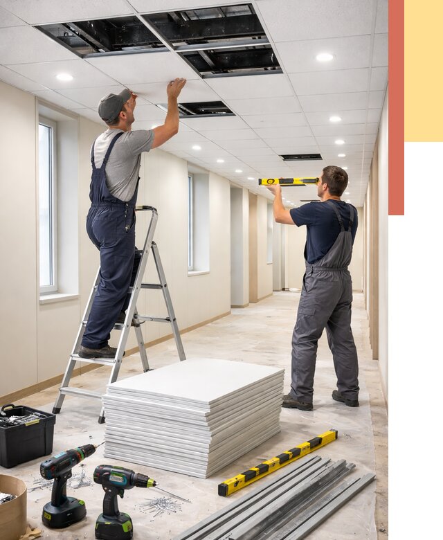 Ремонт потолка Армстронг в Скопине от 4689 руб. — быстро и недорого | ОТДЕЛОЧНИК-Скп